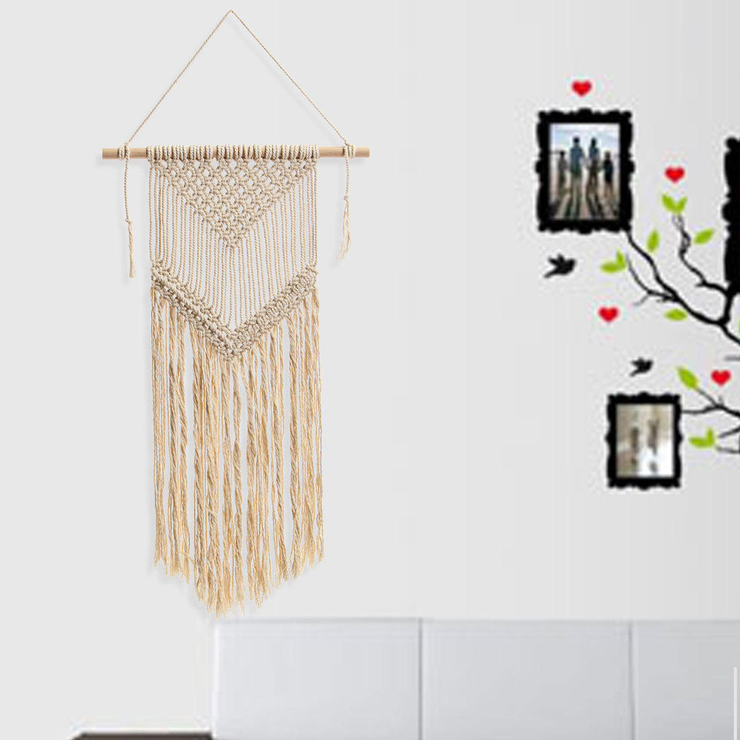 Handmade Macrame Woven Knitting Wall Hanging Tapestry Rope Craft Home Decorations Image 9