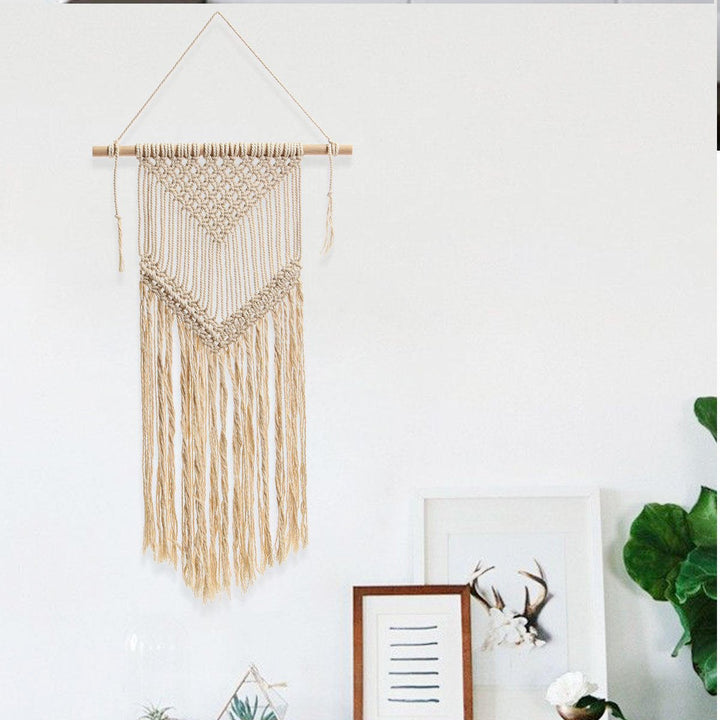 Handmade Macrame Woven Knitting Wall Hanging Tapestry Rope Craft Home Decorations Image 10