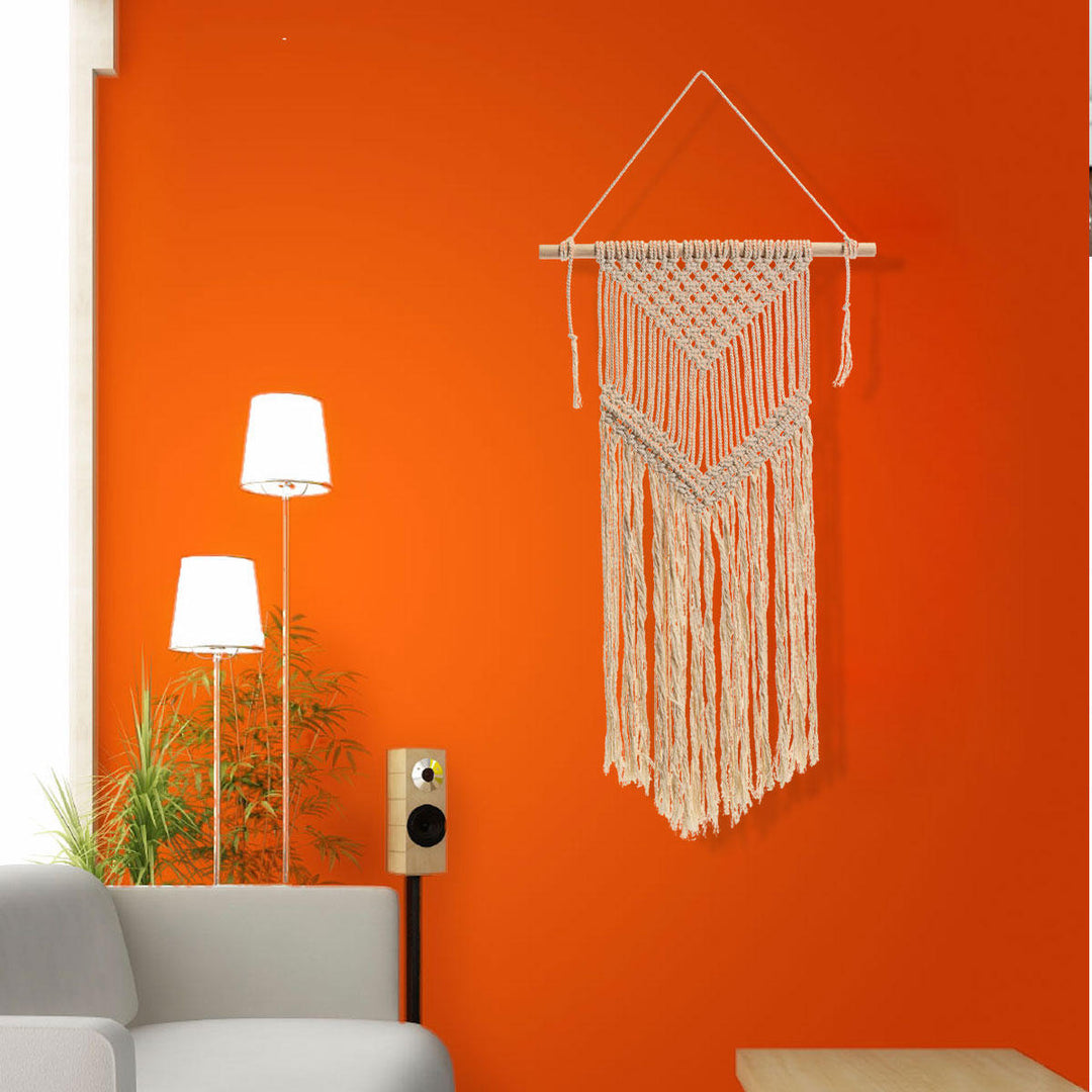 Handmade Macrame Woven Knitting Wall Hanging Tapestry Rope Craft Home Decorations Image 12