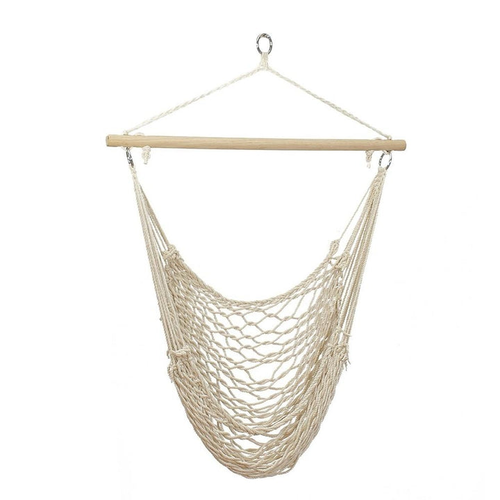 Hammock Chair Cotton Rope Weaving Swing Indoor Outdoor Garden Yard Theme Decoration Image 1