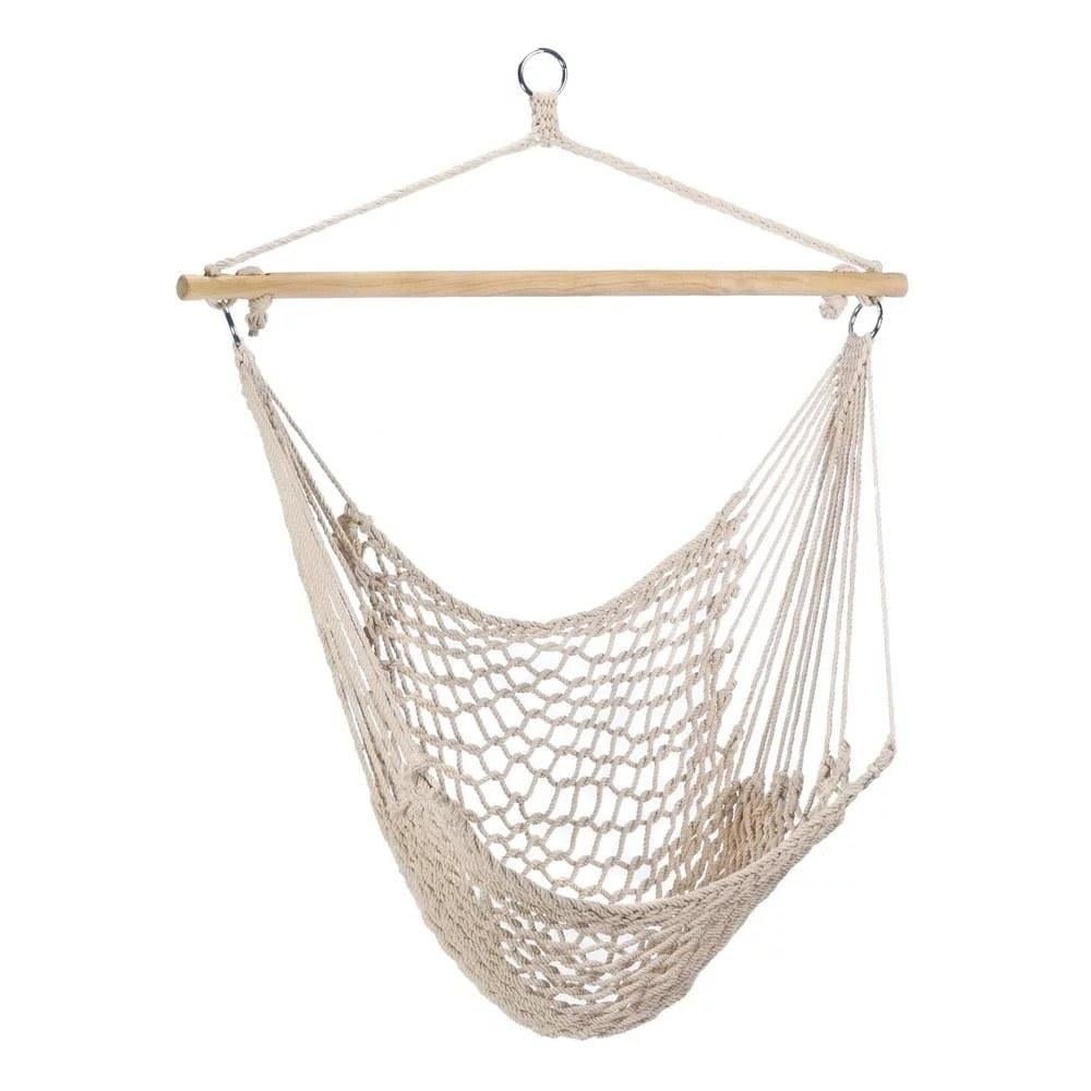 Hammock Chair Cotton Rope Weaving Swing Indoor Outdoor Garden Yard Theme Decoration Image 1