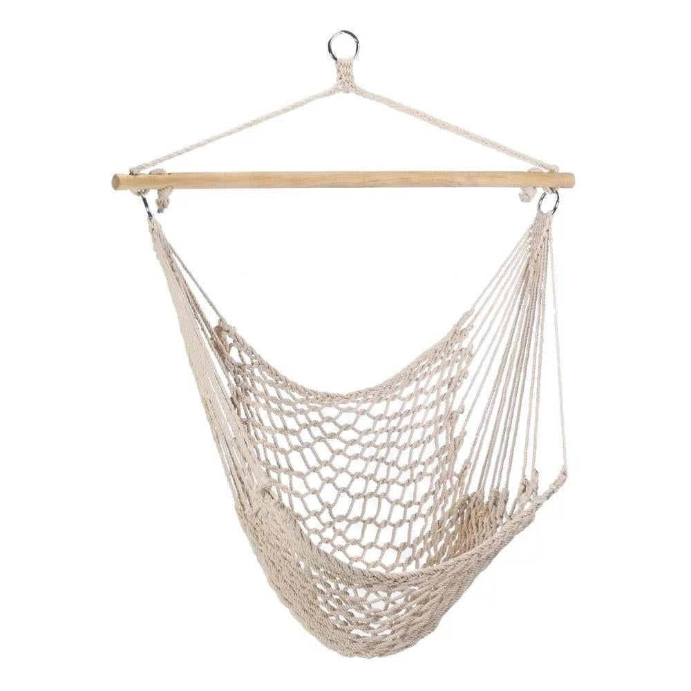 Hammock Chair Cotton Rope Weaving Swing Indoor Outdoor Garden Yard Theme Decoration Image 2