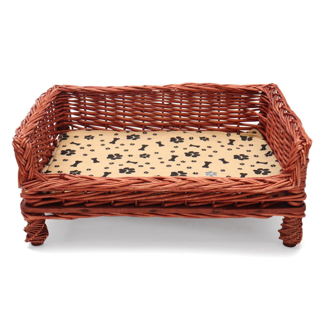 HAND WOVEN Wicker Pet Bed Dog Cat Basket Shabby Chic Sleeping Durable WashableDTTT Image 4