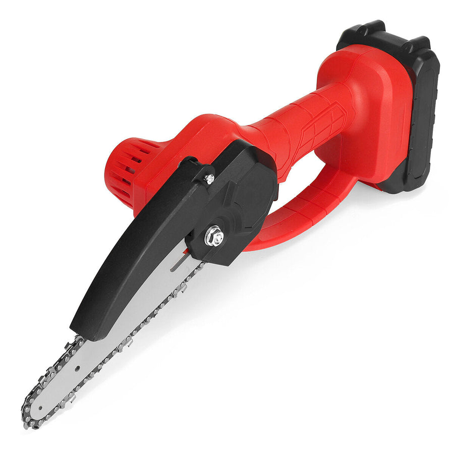 Handheld Mini Rechargable Chainsaw 6" Electric Chain Saws Stepless Speed Change Wood Work Cutter Image 1