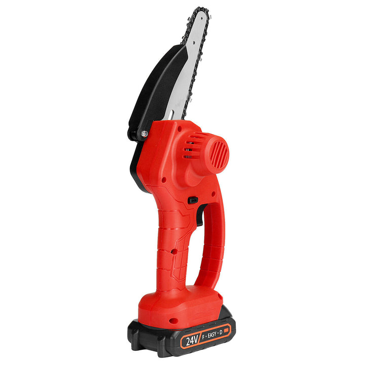 Handheld Mini Rechargable Chainsaw 6" Electric Chain Saws Stepless Speed Change Wood Work Cutter Image 4