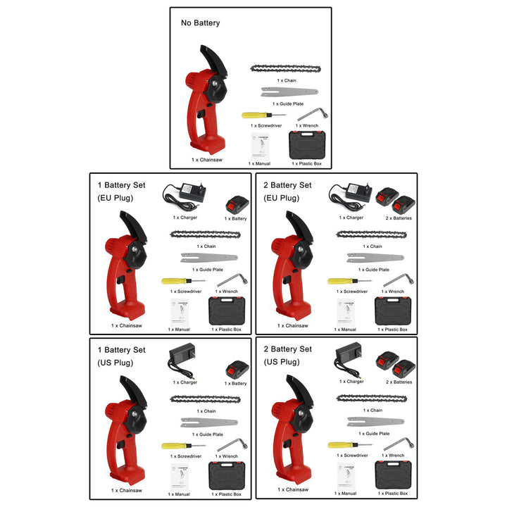 Handheld Mini Rechargable Chainsaw 6" Electric Chain Saws Stepless Speed Change Wood Work Cutter Image 11