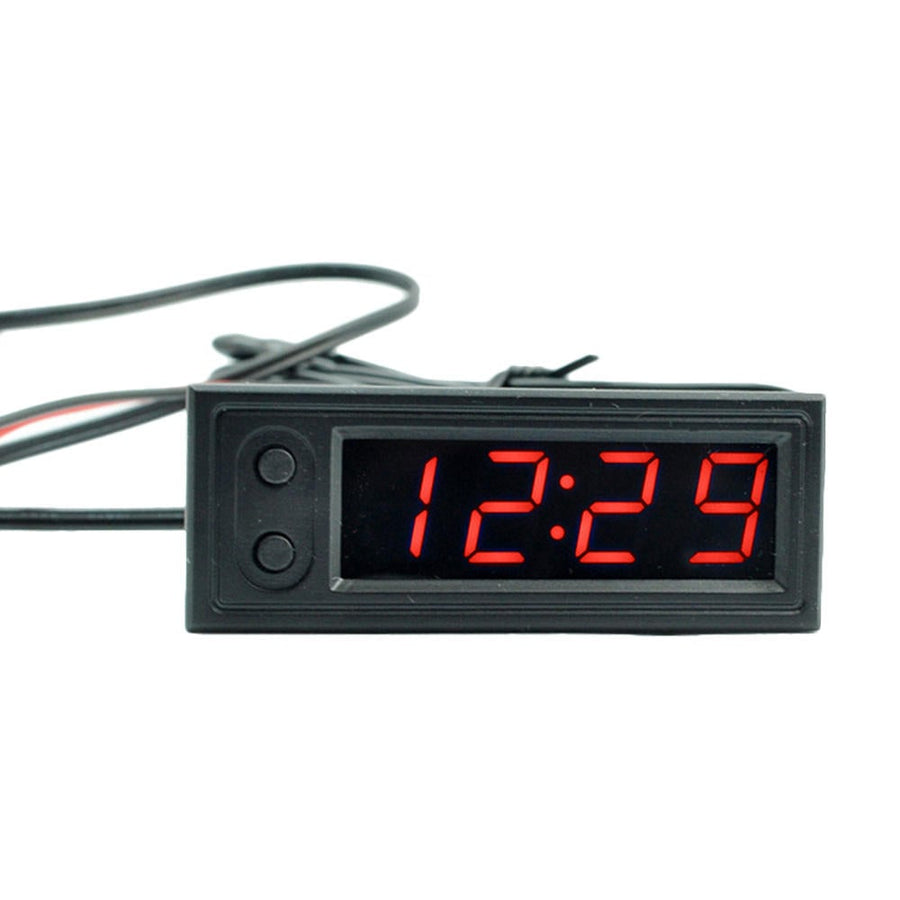 High Precision 3 IN 1 Car Clock Luminous Thermometer Voltmeter Car Temperature Battery Voltage Monitor Panel Meter DC Image 1