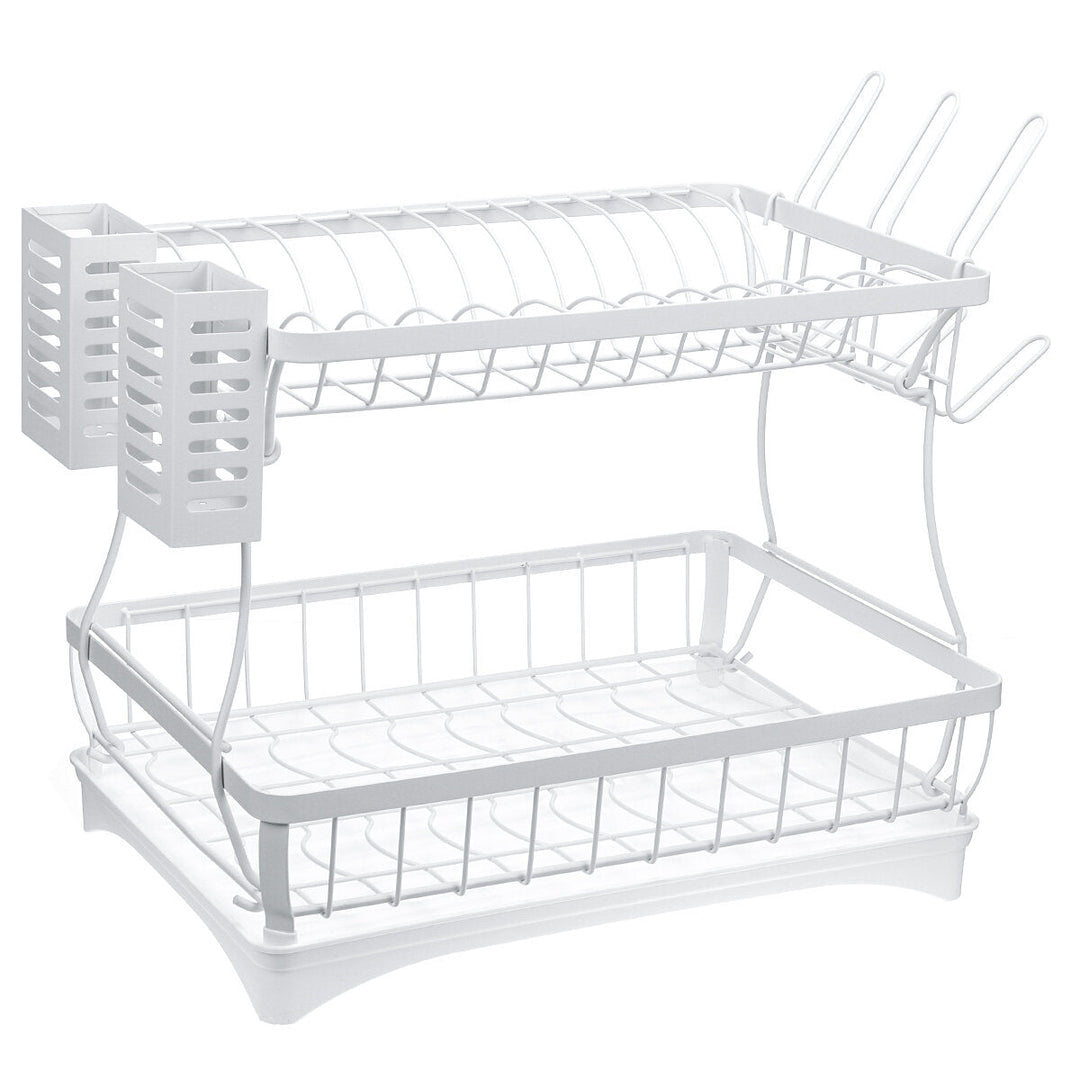 Kitchen Storage Dish Rack Stainless Steel Shelf Integrated Two-tier Countertop Kitchen Dish Rack Image 2