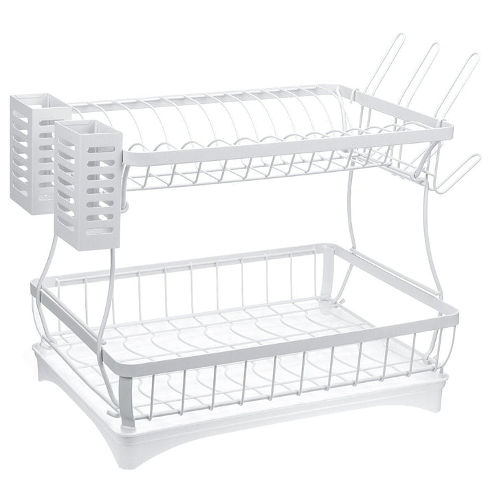 Kitchen Storage Dish Rack Stainless Steel Shelf Integrated Two-tier Countertop Kitchen Dish Rack Image 1