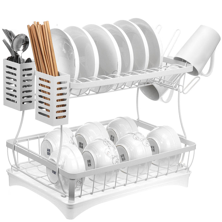 Kitchen Storage Dish Rack Stainless Steel Shelf Integrated Two-tier Countertop Kitchen Dish Rack Image 6