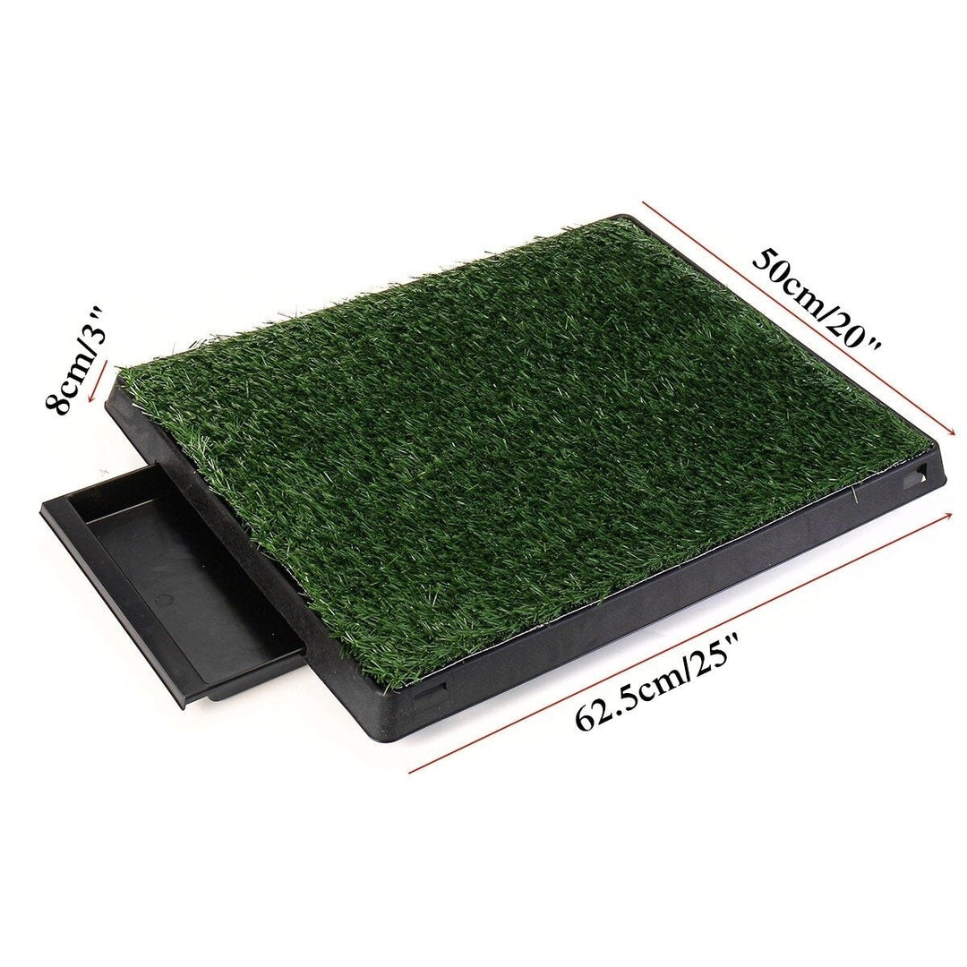 Indoor Dog Pet Potty Training Portable Toilet Pads Tray With 1 PC Replace Grass Mat Image 6