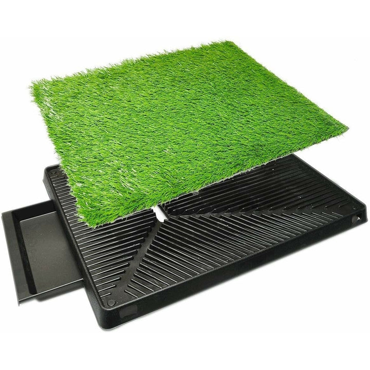 Indoor Dog Pet Potty Training Portable Toilet Pads Tray With 1 PC Replace Grass Mat Image 7