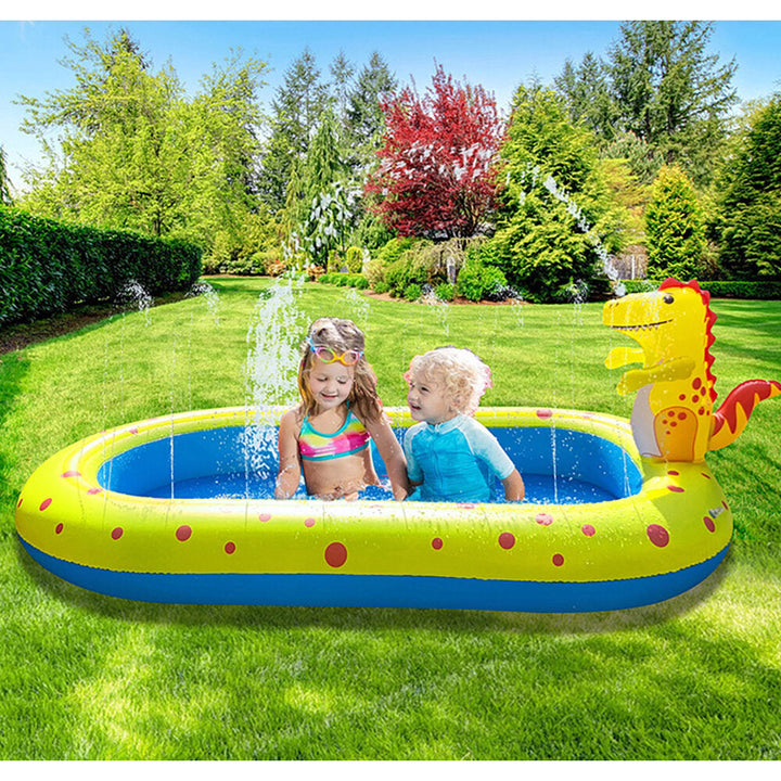 Inflatable Swimming Pool Dinosaur Kids Play Mat Bath Tubs Baby Shower Yard Garden Water Fun Sport Image 3