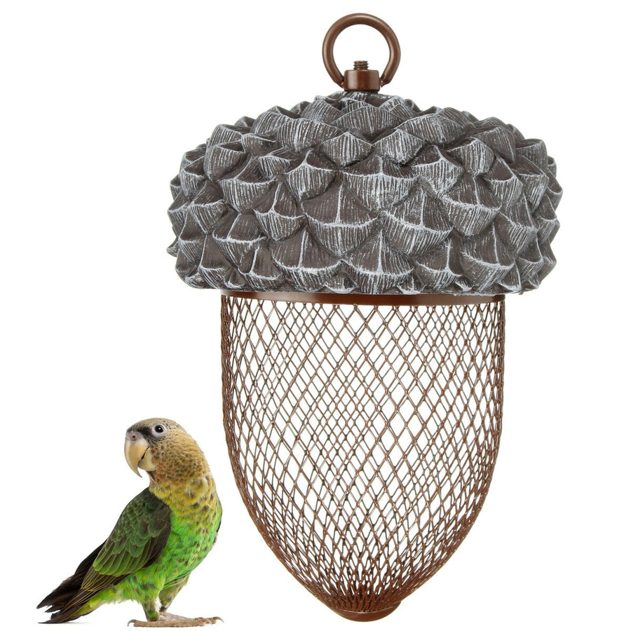 Iron Bird Feeder Outdoor Hanging Mesh Feeding Nut-shaped Park Garden Pet Bird Supplies Image 1