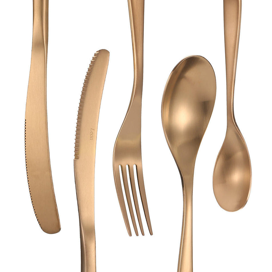 High-end 420 Stianless Steel 5 Pieces Flatware Set Meniscus Design Dinnerware Set With Image 1