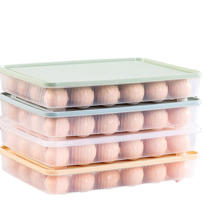 Kitchen 24 Grid Egg Carton Refrigerator Storage Box Portable Picnic Plastic Egg Carton Egg Tray Image 1