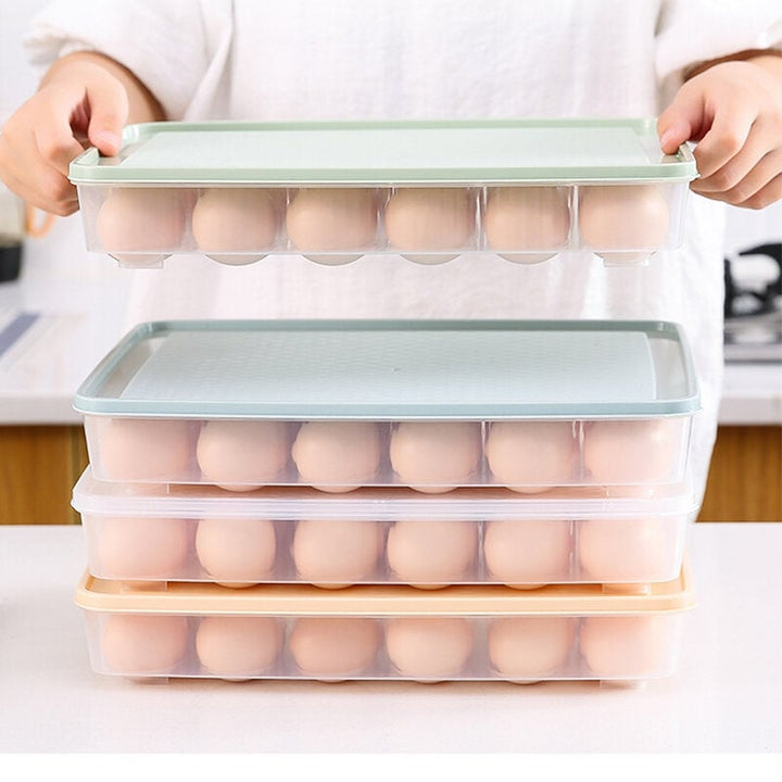 Kitchen 24 Grid Egg Carton Refrigerator Storage Box Portable Picnic Plastic Egg Carton Egg Tray Image 3