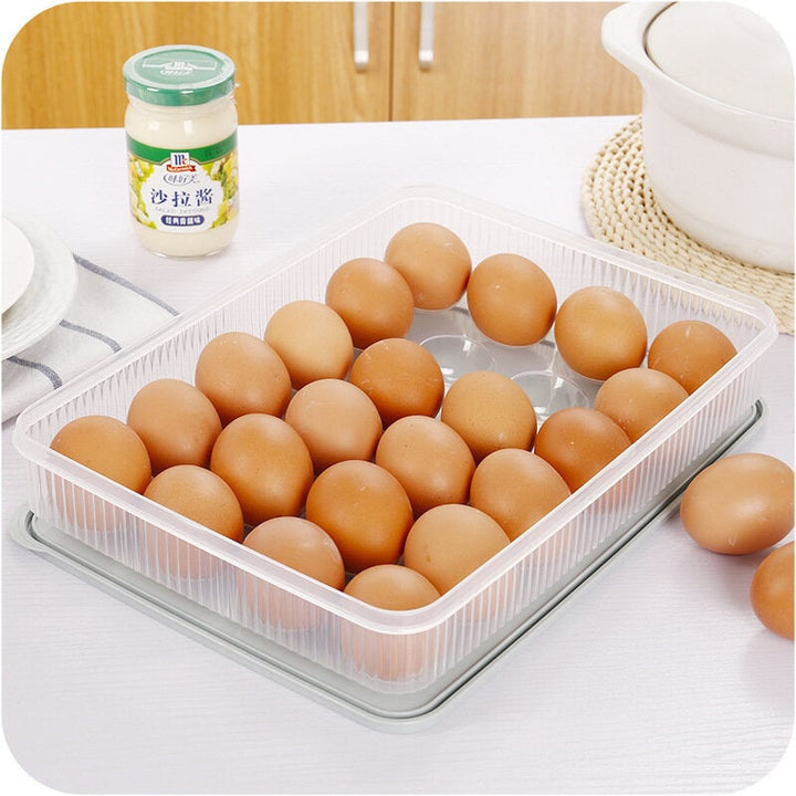 Kitchen 24 Grid Egg Carton Refrigerator Storage Box Portable Picnic Plastic Egg Carton Egg Tray Image 6