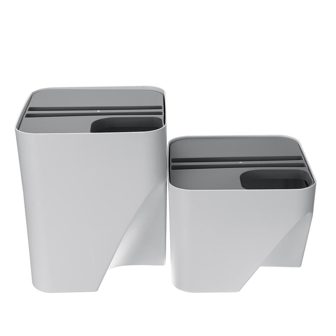 Kitchen Bathroom Trash Can Stacked Sorting Waste Bins Recycling Household Image 10