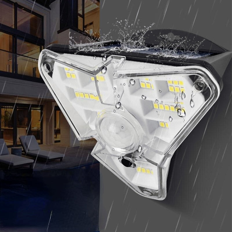 LED Solar Human Body Induction Wall Lamp Smart Light Control Outdoor Flood Light Household Garden Light Image 4