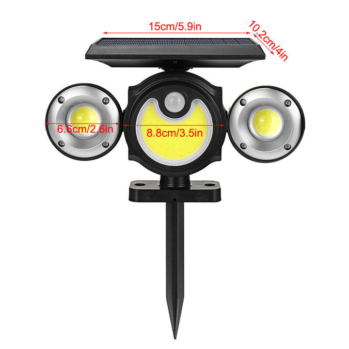 LED Solar Wall Light Three-Head Rotatable Outdoor Waterproof Garden Light with Human Body Induction 2400MAH IP65 Image 5