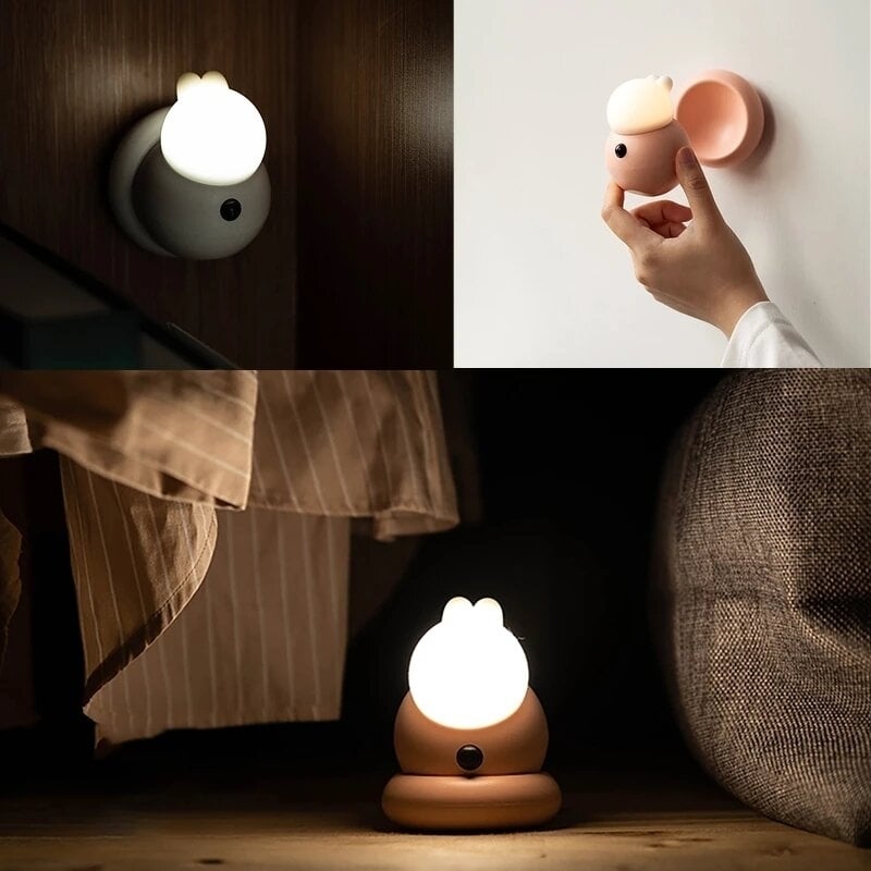 LED Night Light Motion Sensor Wireless USB Rechargeable Silicone Night Lamp Bedside Lamp for Kitchen Cabinet Wardrobe Image 4