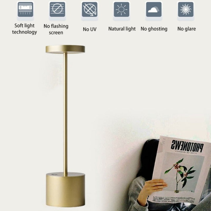 LED Desk Lamps Aluminum Alloy RechargeableTouch Dimming Table Lamps For Bar Living Room Reading Camping Light Image 8