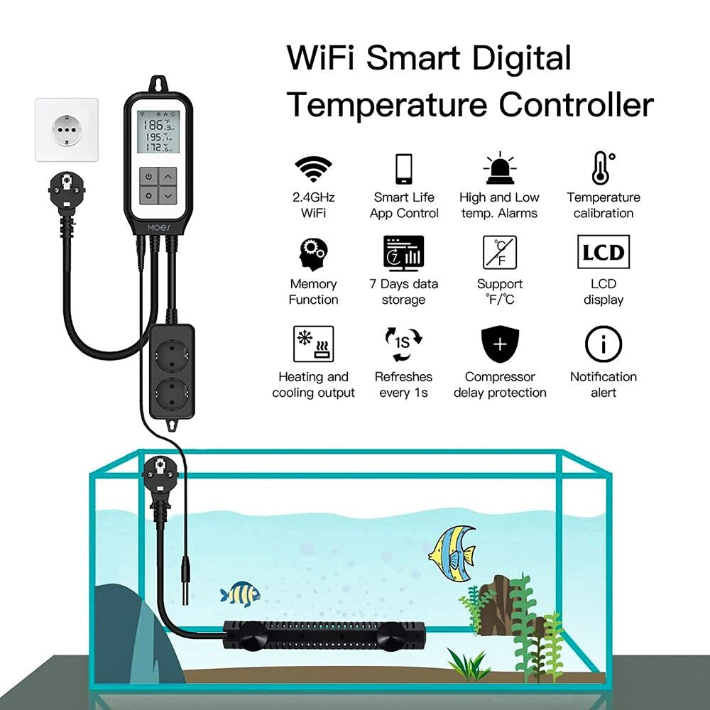 LED Display WiFi Tuya Smart Digital Thermostat Socket App Remote Control Agricultural Household Temperature Regulator Image 3