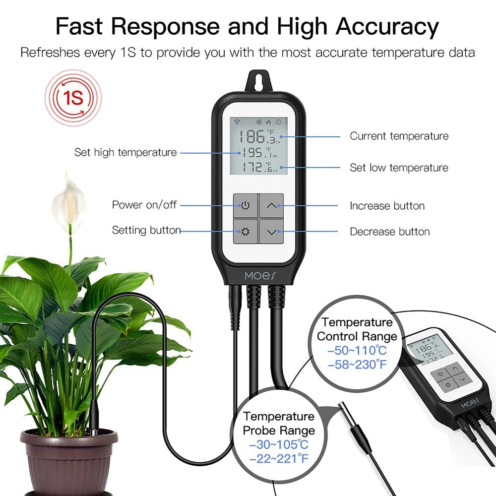 LED Display WiFi Tuya Smart Digital Thermostat Socket App Remote Control Agricultural Household Temperature Regulator Image 4