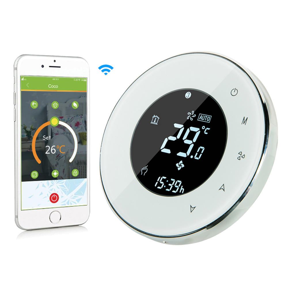 LCD Touch Screen Electric Underfloor Heating Thermostat Backlight WIFI 16A Works With Alexa Google Home Image 2