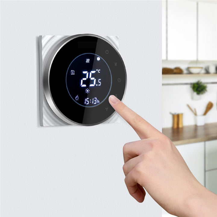 LCD Touch Screen Electric Underfloor Heating Thermostat Backlight WIFI 16A Works With Alexa Google Home Image 3