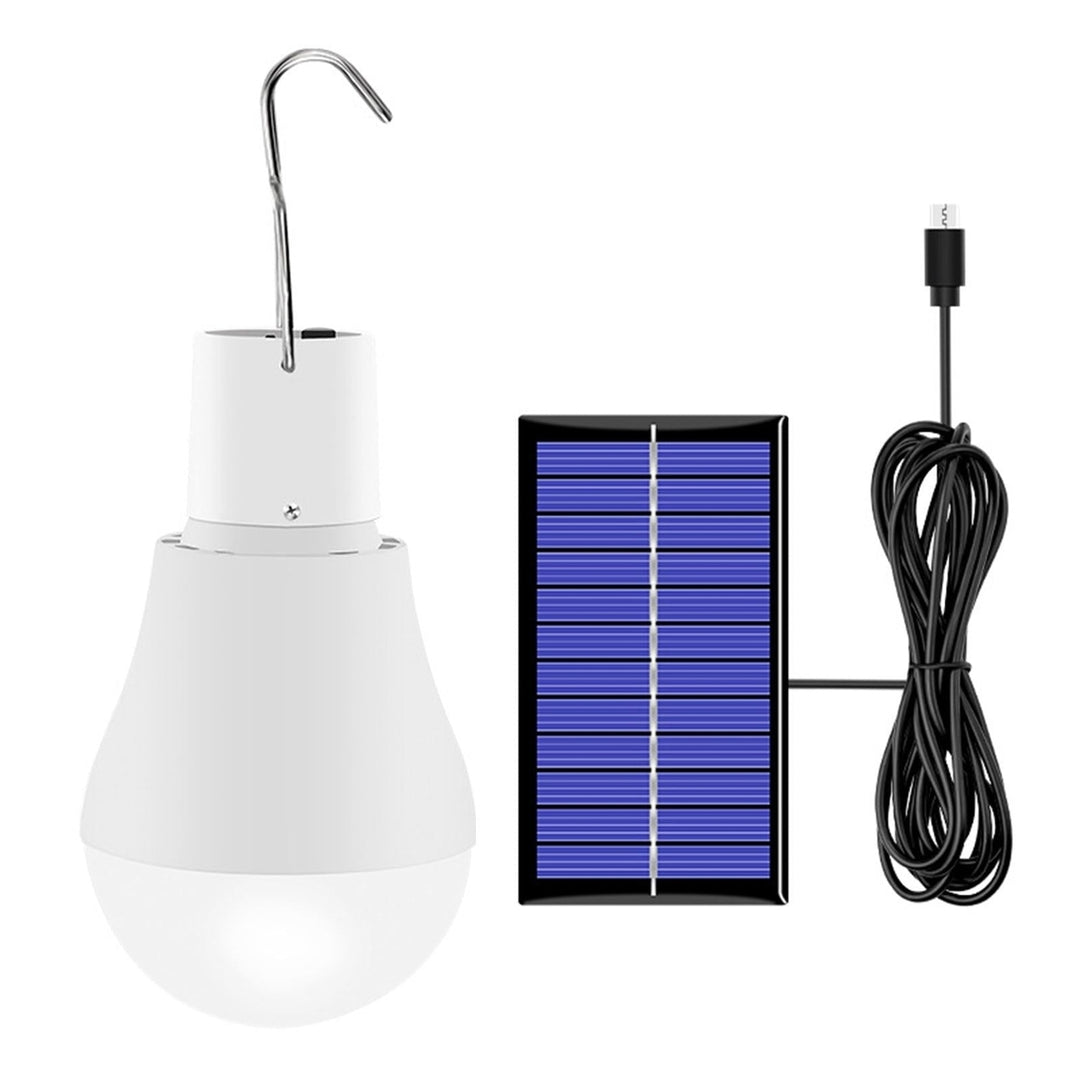 LED Bulb Rechargeable Waterproof Energy Saving IP20 Solar Light Solar Panel Powered for Yard Hiking Patio Camping Image 3