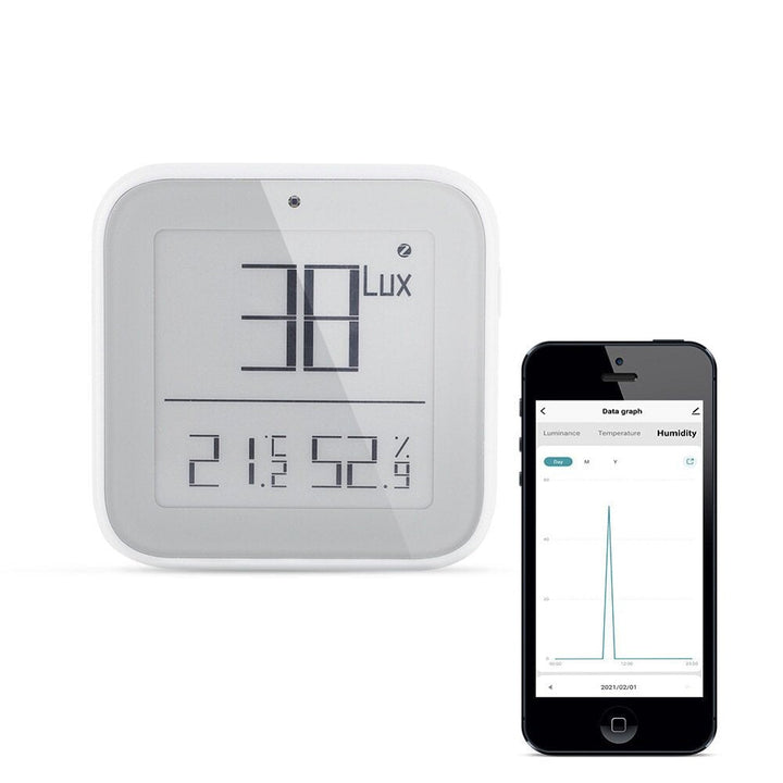 LCD Display Intelligent Battery Powered Light Sensing Temperature and Humidity Sensor Image 1