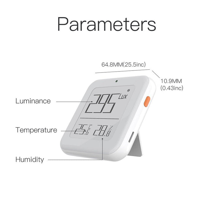 LCD Display Intelligent Battery Powered Light Sensing Temperature and Humidity Sensor Image 6