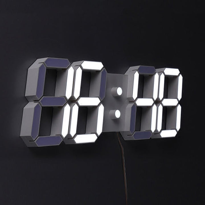 Large Modern Digital Led Skeleton Wall Clock Image 3