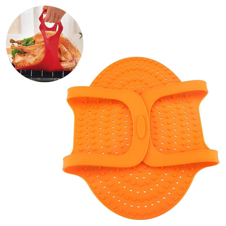 Large Silicone BBQ Mat Heat Resistant Non-Stick Oven Barbeque Meat Pad Turkey Poultry Lifter Image 1