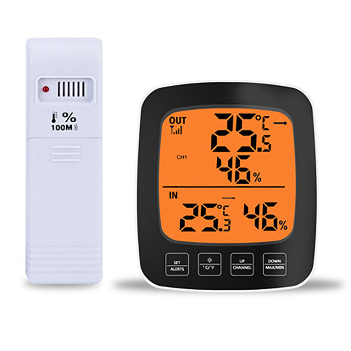 Large Screen Digital Indoor Outdoor Thermometer Hygrometer Temperature Humidity Table Alarm Clock Image 1