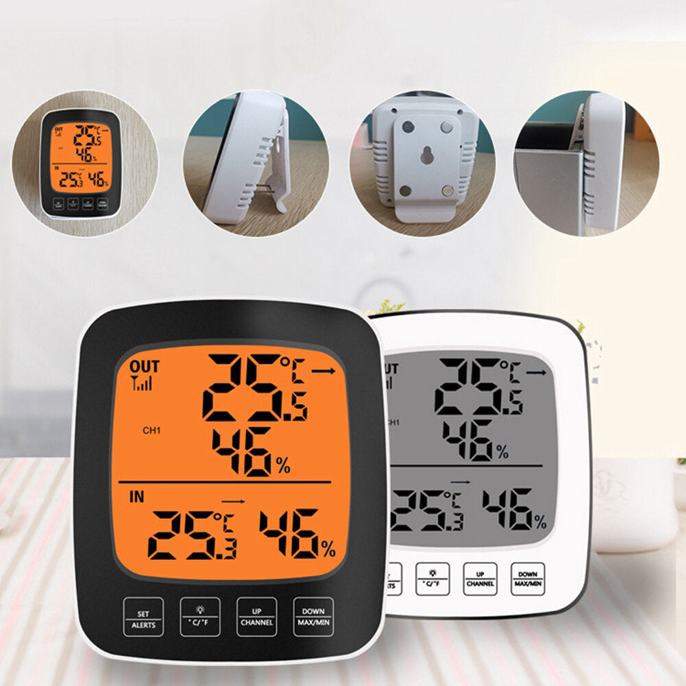 Large Screen Digital Indoor Outdoor Thermometer Hygrometer Temperature Humidity Table Alarm Clock Image 4