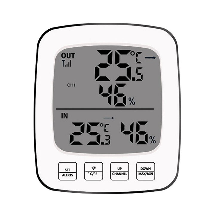 Large Screen Digital Indoor Outdoor Thermometer Hygrometer Temperature Humidity Table Alarm Clock Image 6