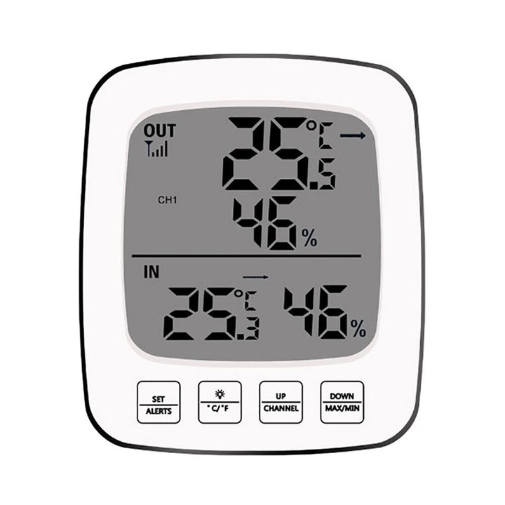 Large Screen Digital Indoor Outdoor Thermometer Hygrometer Temperature Humidity Table Alarm Clock Image 1