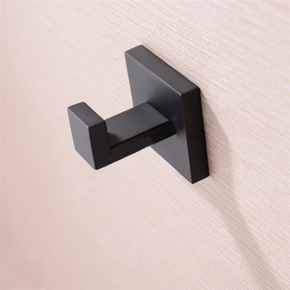 Matte Black Stainless Steel Strong Cup Hook Home Bathroom Hanger Holder Wall Robe Rails Rack Image 4