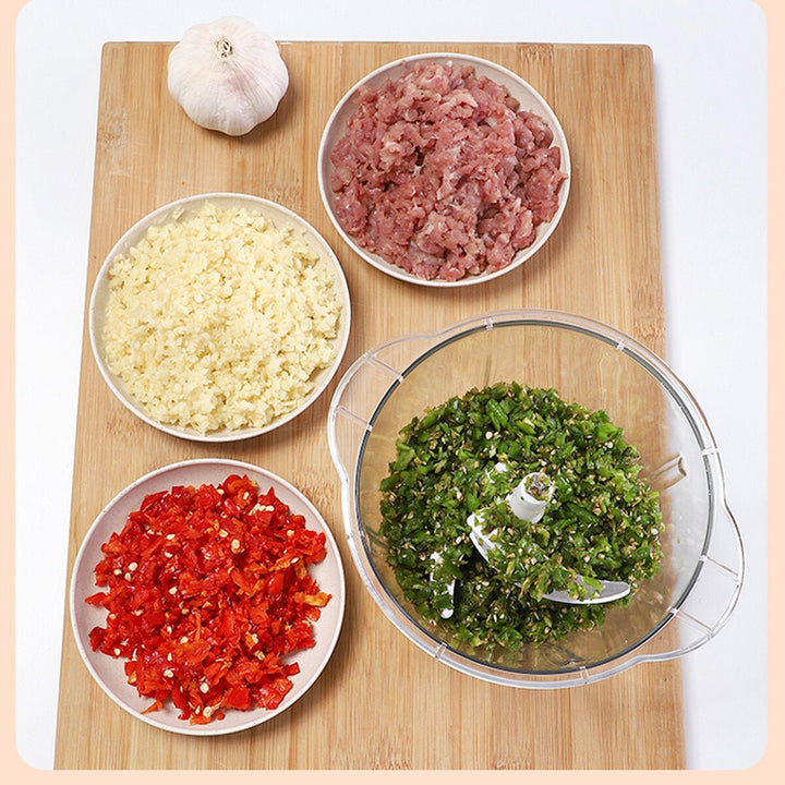 Manual Food Meat Grinder Vegetables Chopper Hand Press Blender Mixer 0.7/1.5/2L Image 4