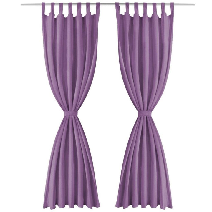 Micro-satin Loop Curtains With loops 140  175 cm Pack 2 Image 2