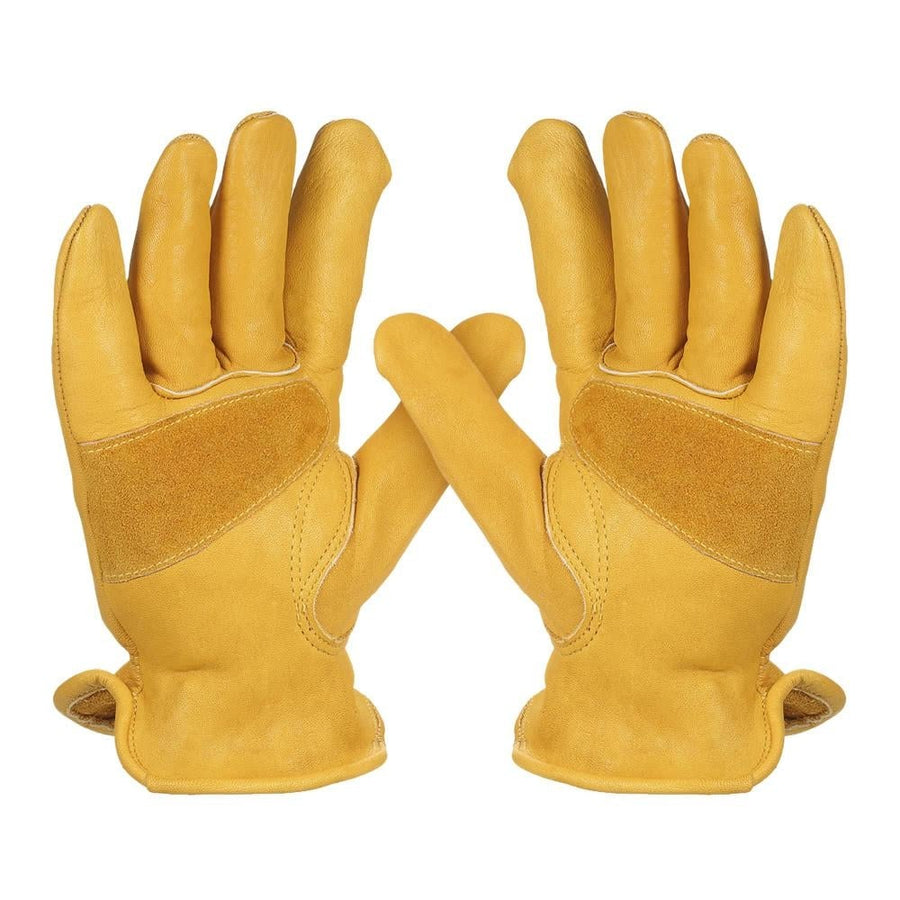 Mens Work Cowhide Gloves Gardening Digging Planting Pruning Protective Non-Slip Protection Wear Image 1