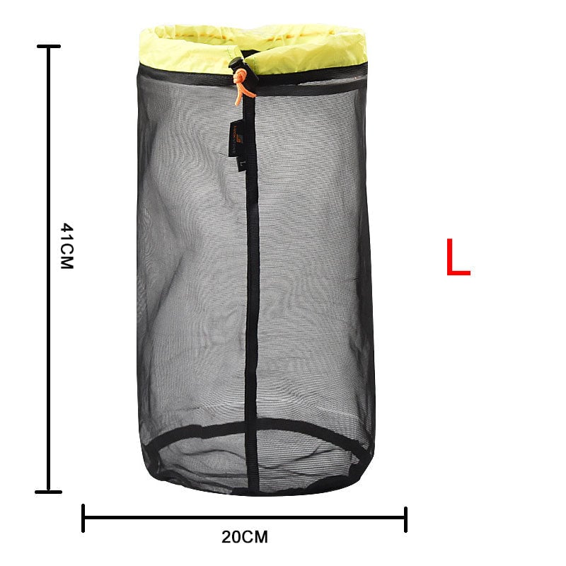 Mesh Storage Bag Lightly Organize Sack Camping Hiking Compression Bags Travel Accessories Polyester Drawstring Pocket Image 1