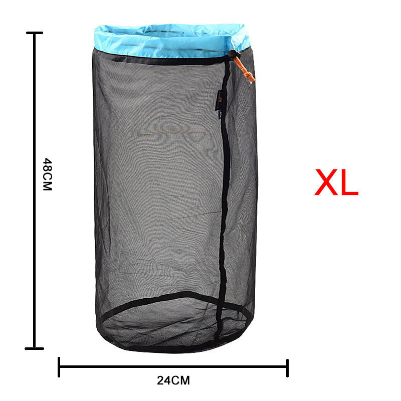 Mesh Storage Bag Lightly Organize Sack Camping Hiking Compression Bags Travel Accessories Polyester Drawstring Pocket Image 1