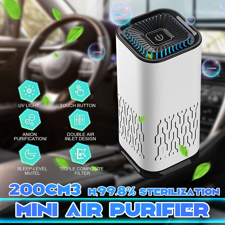 Mini Air Purifier With 7-Color Light USB Smart Home Car Fresh Oxygen Ionizer Smoke Cleaner Image 3