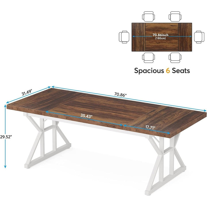 Tribesigns 70.8 Inch Executive Desk Large Computer Office Desk Modern White Wood Image 6