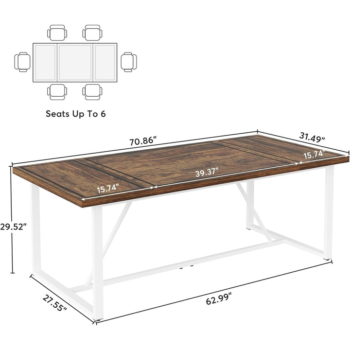 Tribesigns 70.9 Inch Dining Table for 6 to 8, Modern Kitchen Table Dining Room Table, Rectangle Dinner Table Image 2