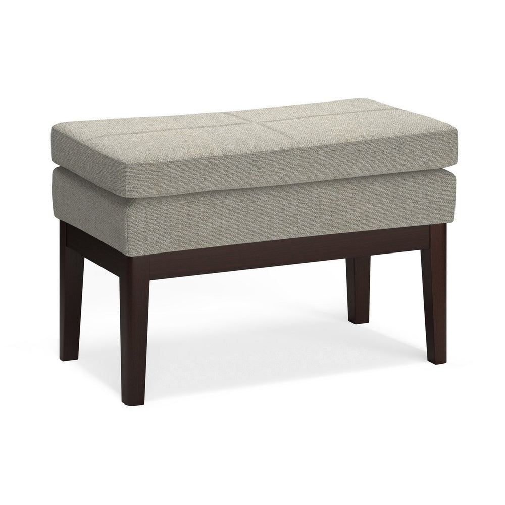 Carlson Small Ottoman Bench Modern Fabric Wood Frame for Entryway Living Room Image 2